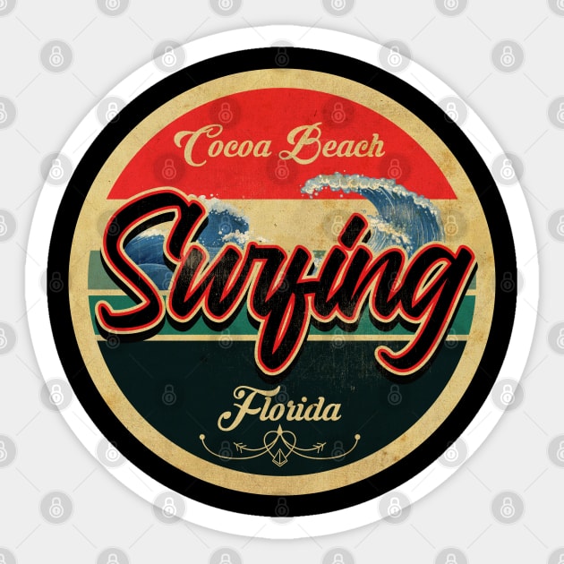 Cocoa Beach, Florida Surf Sticker by CTShirts